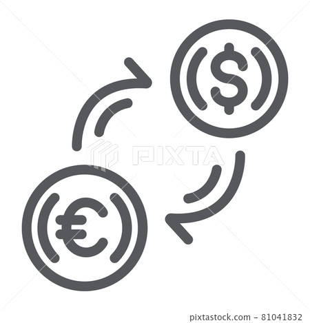 Money exchange line icon, finance and banking, currency transfer sign, vector graphics, a linear pattern on a white background. 81041832