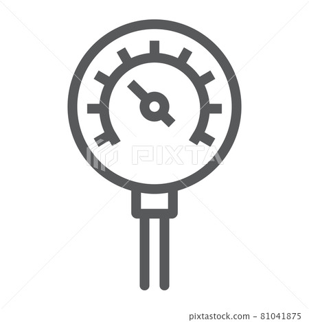 Oil manometer line icon, control and meter, pressure gage sign, vector graphics, a linear pattern on a white background. 81041875
