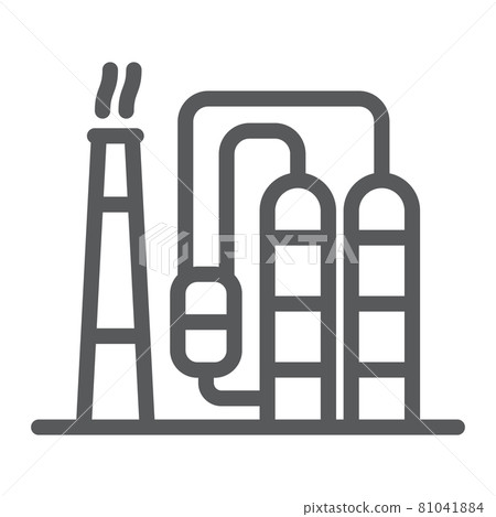 Refinery line icon, industy and factory, industrial plant sign, vector graphics, a linear pattern on a white background. 81041884