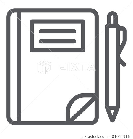 School notebook line icon, paper and education, note sign, vector graphics, a linear pattern on a white background. School notebook line icon, paper and education, note sign, vector graphics, a linear pattern on a white background. 81041916