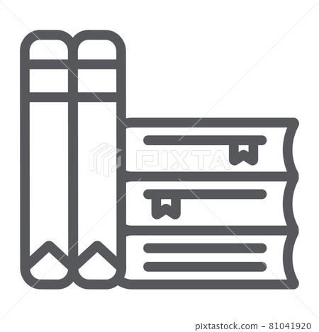 Books line icon, school and learning, literature sign, vector graphics, a linear pattern on a white background. 81041920