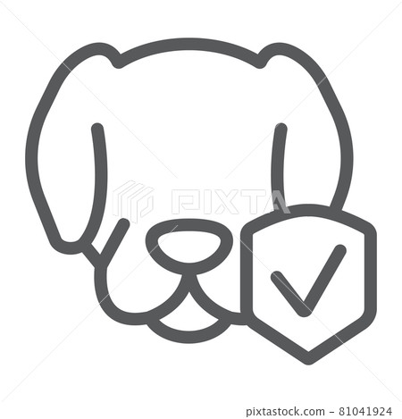 Animal insurance line icon, protection and pets, dog protect sign, vector graphics, a linear pattern on a white background. 81041924