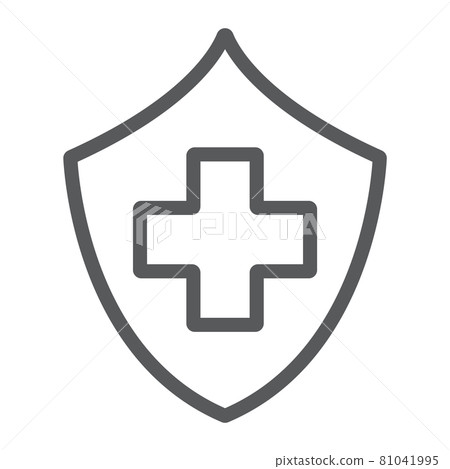 Health insurance line icon, safety and care, healthcare sign, vector graphics, a linear pattern on a white background. 81041995