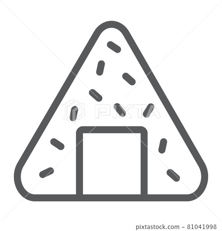 Onigiri line icon, asian and food, japanese meal sign, vector graphics, a linear pattern on a white background. 81041998