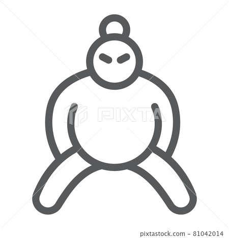 Sumo line icon, asian and character, japanese wrestler sign, vector graphics, a linear pattern on a white background. 81042014