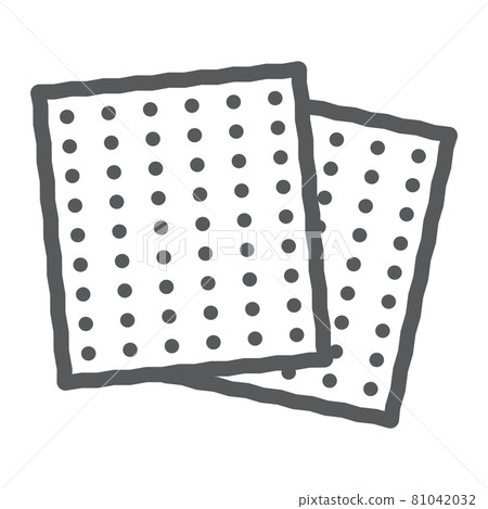 Matza line icon, food and israel, jewish bread sign, vector graphics, a linear pattern on a white background. Matza line icon, food and israel, jewish bread sign, vector graphics, a linear pattern on a white background. 81042032