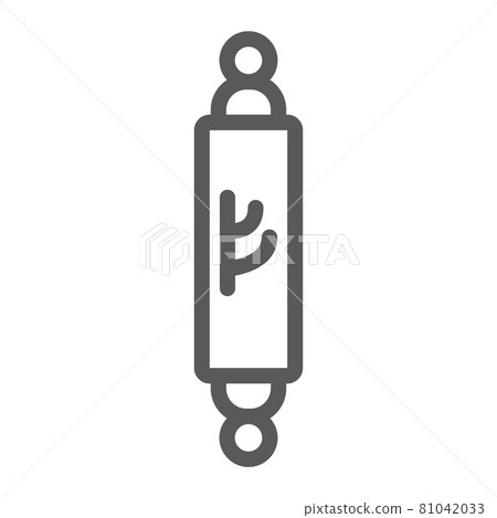 Mezuzah line icon, door and judaism, jewish doorpost sign, vector graphics, a linear pattern on a white background. 81042033