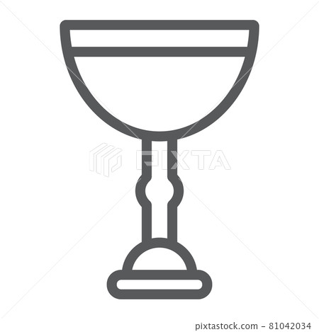 Jewish goblet line icon, cup and judaism, kiddush wine cup sign, vector graphics, a linear pattern on a white background. Jewish goblet line icon, cup and judaism, kiddush wine cup sign, vector graphics, a linear pattern on a white background. 81042034