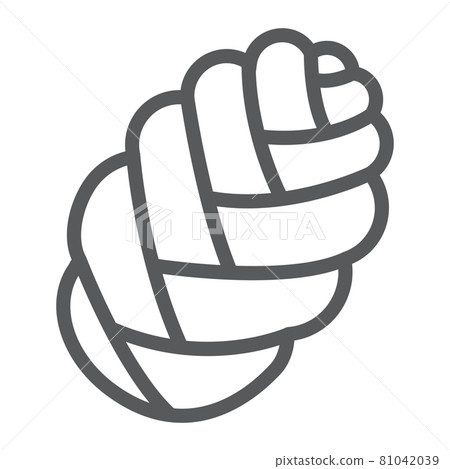 Challah line icon, bake and bakery, jewish bread sign, vector graphics, a linear pattern on a white background. Challah line icon, bake and bakery, jewish bread sign, vector graphics, a linear pattern on a white background. 81042039