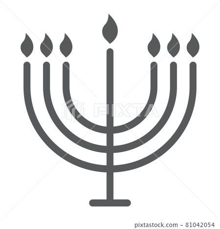 Big menorah line icon, hanukkah and religion,... - Stock Illustration  [81042054] - PIXTA