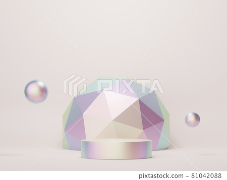 3d render of minimal display podium design for mock up and product presentation. Pedestal stage with pastel color scene. Trendy design for mock up and web banner. 81042088