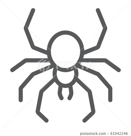 Spider line icon, spooky and animal, arachnid sign, vector graphics, a linear pattern on a white background. 81042246