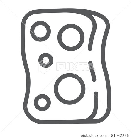 Sponge line icon, laundry and wash, washcloth sign, vector graphics, a linear pattern on a white background. Sponge line icon, laundry and wash, washcloth sign, vector graphics, a linear pattern on a white background. 81042286