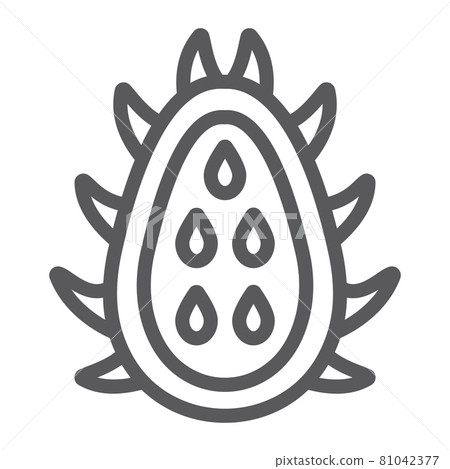 Pitaya line icon, food and exotic, tropical fruit sign, vector graphics, a linear pattern on a white backgrond. Pitaya line icon, food and exotic, tropical fruit sign, vector graphics, a linear pattern on a white backgrond. 81042377