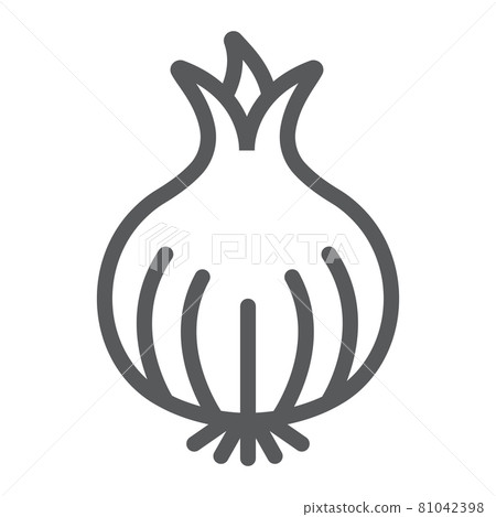 Onion line icon, organic and vegetable, vegetarian food sign, vector graphics, a linear pattern on a white backgrond. 81042398