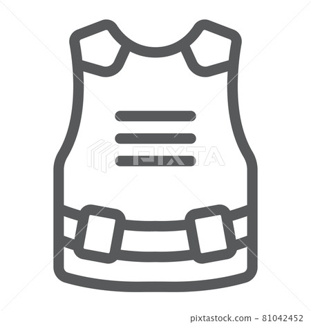 Body armor line icon, army and military, bulletproof vest sign, vector graphics, a linear pattern on a white background. 81042452