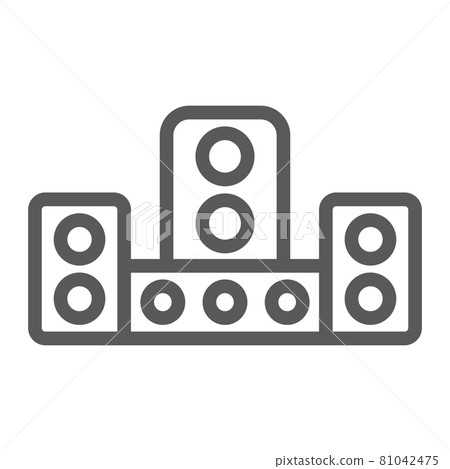 Audio system line icon, technology and device, sound system sign, vector graphics, a linear pattern on a white background. 81042475