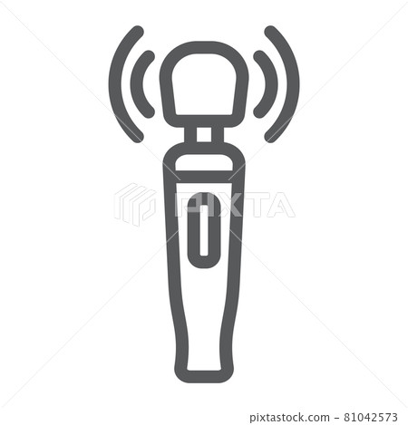 Pussy massager line icon, sex toy and adult, sex stimulator sign, vector graphics, a linear pattern on a white background, eps 10. Pussy massager line icon, sex toy and adult, sex stimulator sign, vector graphics, a linear pattern on a white background, eps 10. 81042573