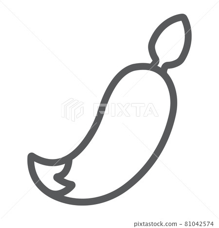 Anal plug with tail line icon, sex toy and adult, plug toy sign, vector graphics, a linear pattern on a white background, eps 10. Anal plug with tail line icon, sex toy and adult, plug toy sign, vector graphics, a linear pattern on a white background, eps 10. 81042574