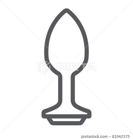 Anal plug line icon, sex toy and adult, plug toy sign, vector graphics, a linear pattern on a white background, eps 10. Anal plug line icon, sex toy and adult, plug toy sign, vector graphics, a linear pattern on a white background, eps 10. 81042575
