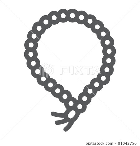 Misbaha line icon, ramadan and dhikr, muslim tasbih sign, vector graphics, a linear pattern on a white background, eps 10. 81042756