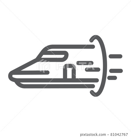 Hyperloop line icon, technology and transport, future train sign, vector graphics, a linear pattern on a white background, eps 10. Hyperloop line icon, technology and transport, future train sign, vector graphics, a linear pattern on a white background, eps 10. 81042767