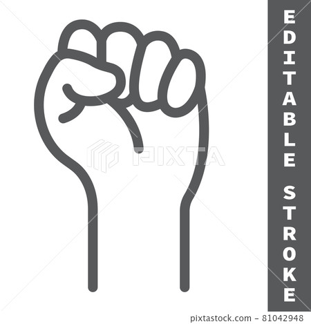 LGBT power line icon, lgbt and pride, lgbt protest sign vector graphics, editable stroke linear icon, eps 10. 81042948
