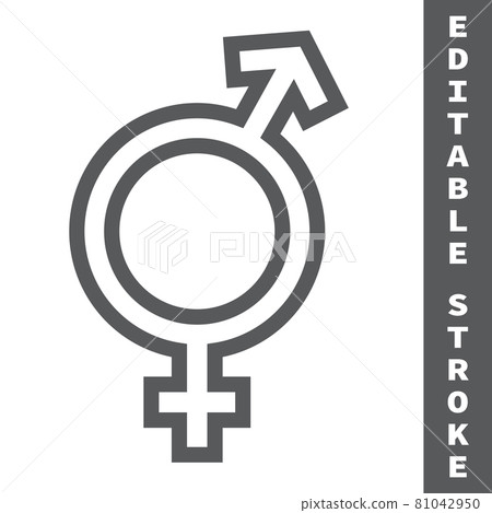 Transgender line icon, lgbt and transsexual, bisexual sign vector graphics, editable stroke linear icon, eps 10. 81042950
