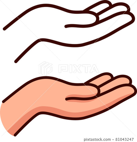 Cartoon empty holding hand gesture Cartoon empty holding hand gesture 81043247