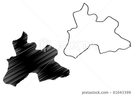 Centre Region (Regions of Burkina Faso, Burkina Faso) map vector illustration, scribble sketch Centre map.... Centre Region (Regions of Burkina Faso, Burkina Faso) map vector illustration, scribble sketch Centre map.... 81043399