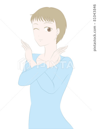Female beauty illustration material ponytail Female beauty illustration material ponytail 81043846