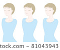 Female beauty illustration material short hair facial expression set 81043943