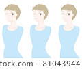 Female beauty illustration material short hair facial expression set 81043944