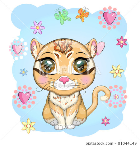 Asian golden cat with characteristic spots and colors Asian golden cat with characteristic spots and colors 81044149