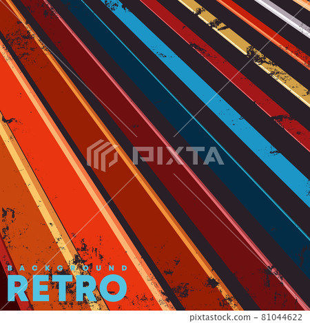 Vintage design poster with retro grunge texture and colored lines. Vector illustration Vintage design poster with retro grunge texture and colored lines. Vector illustration 81044622