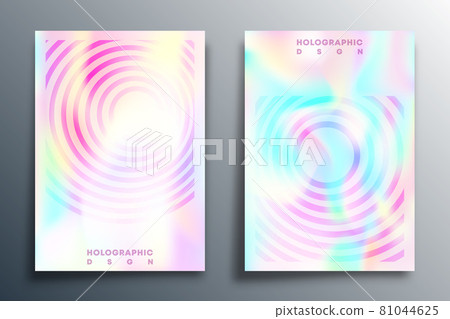 Holographic gradient texture design set for brochure, flyer cover, business card, abstract background, poster, or other printing products. Vector illustration Holographic gradient texture design set for brochure, flyer cover, business card, abstract background, poster, or other printing products. Vector illustration 81044625