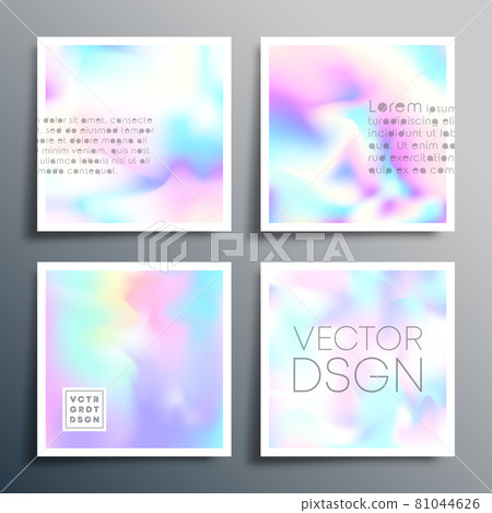 Holographic gradient square design for brochure, flyer cover, business card, abstract background, poster, or other printing products. Vector illustration Holographic gradient square design for brochure, flyer cover, business card, abstract background, poster, or other printing products. Vector illustration 81044626