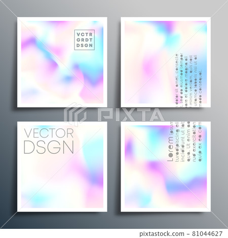 Holographic gradient square design for brochure, flyer cover, business card, abstract background, poster, or other printing products. Vector illustration Holographic gradient square design for brochure, flyer cover, business card, abstract background, poster, or other printing products. Vector illustration 81044627