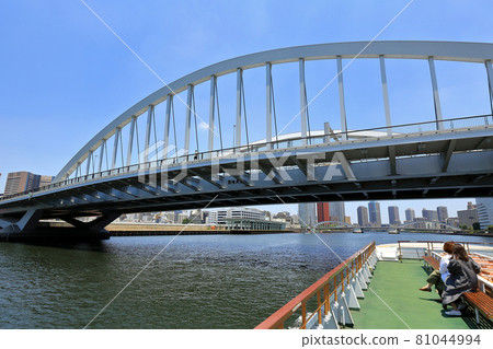 View from Tokyo Sumida River water bus Tsukiji Ohashi 81044994