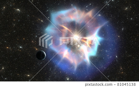 Supernova, massive star explosion. Space background Supernova, massive star explosion. Space background 81045138