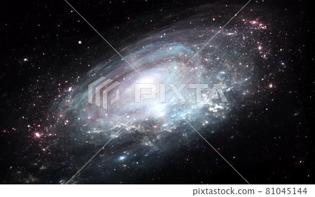 Stars and galaxy in deep space. Space background 81045144