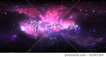 360 degree stellar system and gas nebula. Environment 360 HDRI map. Equirectangular projection, spherical panorama 81045164