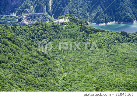 從大觀坊站眺望正在運行的索道和黑部水壩 從大觀坊站眺望正在運行的索道和黑部水壩 81045165