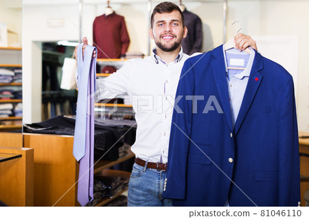 owner guy displaying jacket 81046110