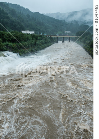 River that was flooded by heavy rain River that was flooded by heavy rain 81047465