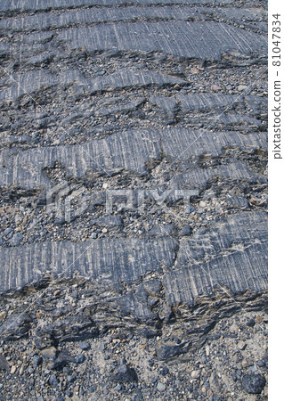 Glacial striations left after the glacier melts Columbia Icefield Athabasca Glacier Albata Canada 81047834