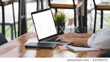 Close up hand of woman typing keyboard on laptop computer for learning, Online Education Concept. Close up hand of woman typing keyboard on laptop computer for learning, Online Education Concept. 81048479
