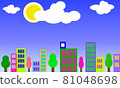 Blue sky and colorful cityscape 81048698