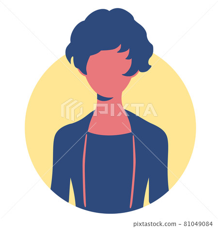 Silhouette male simple circle icon 81049084