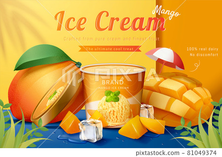 3d mango ice cream ad 81049374